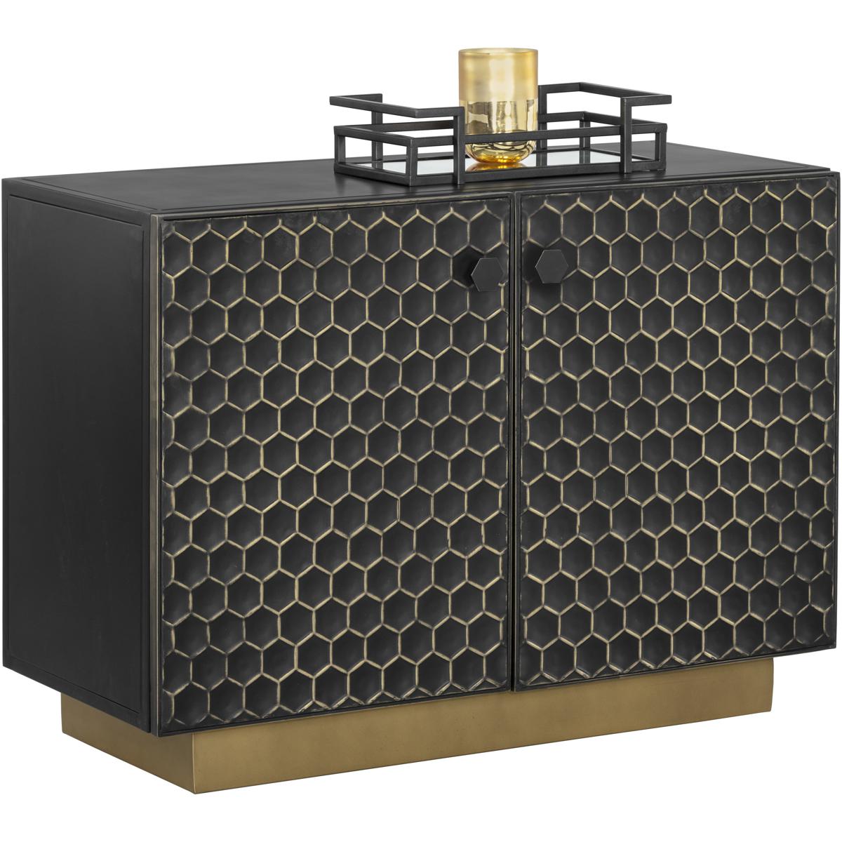 SUNPAN 107025 Hive 41 X 1775 inch Black  Brass Sideboard Small